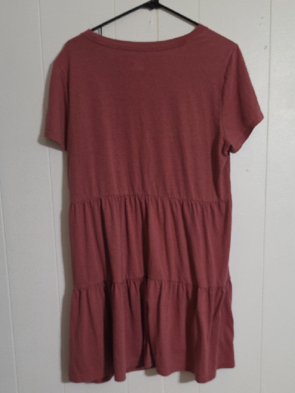 GAP Short Sleeve Tiered Dress - Mauve Rose - Picture 3 of 4
